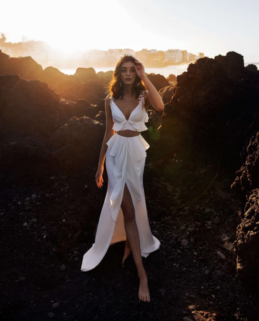 The Maeva – a two-piece wedding dress from Dell’Amore Bridal’s Dream Ocean collection