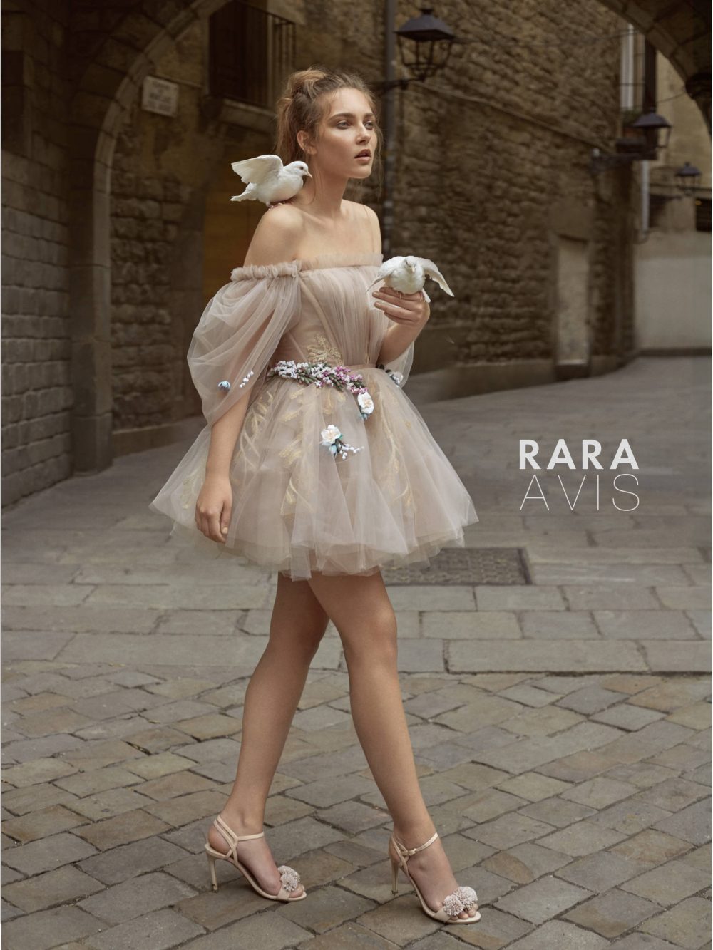 Short Wedding Dress Levi by Rara Avis with tulle ballerina skirt, image 5