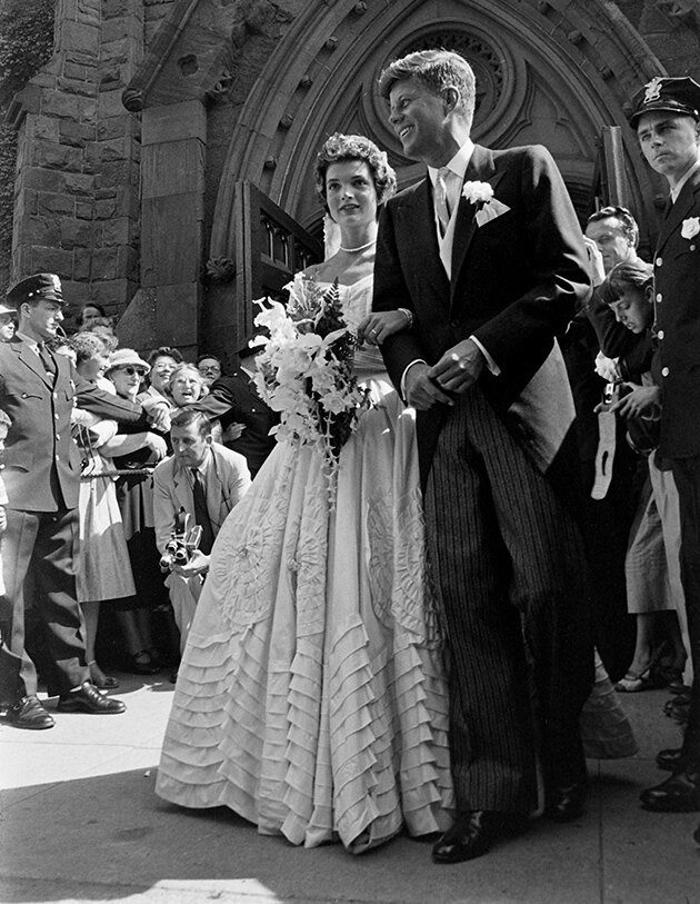 Jacqueline Kennedy wearing her wedding dress