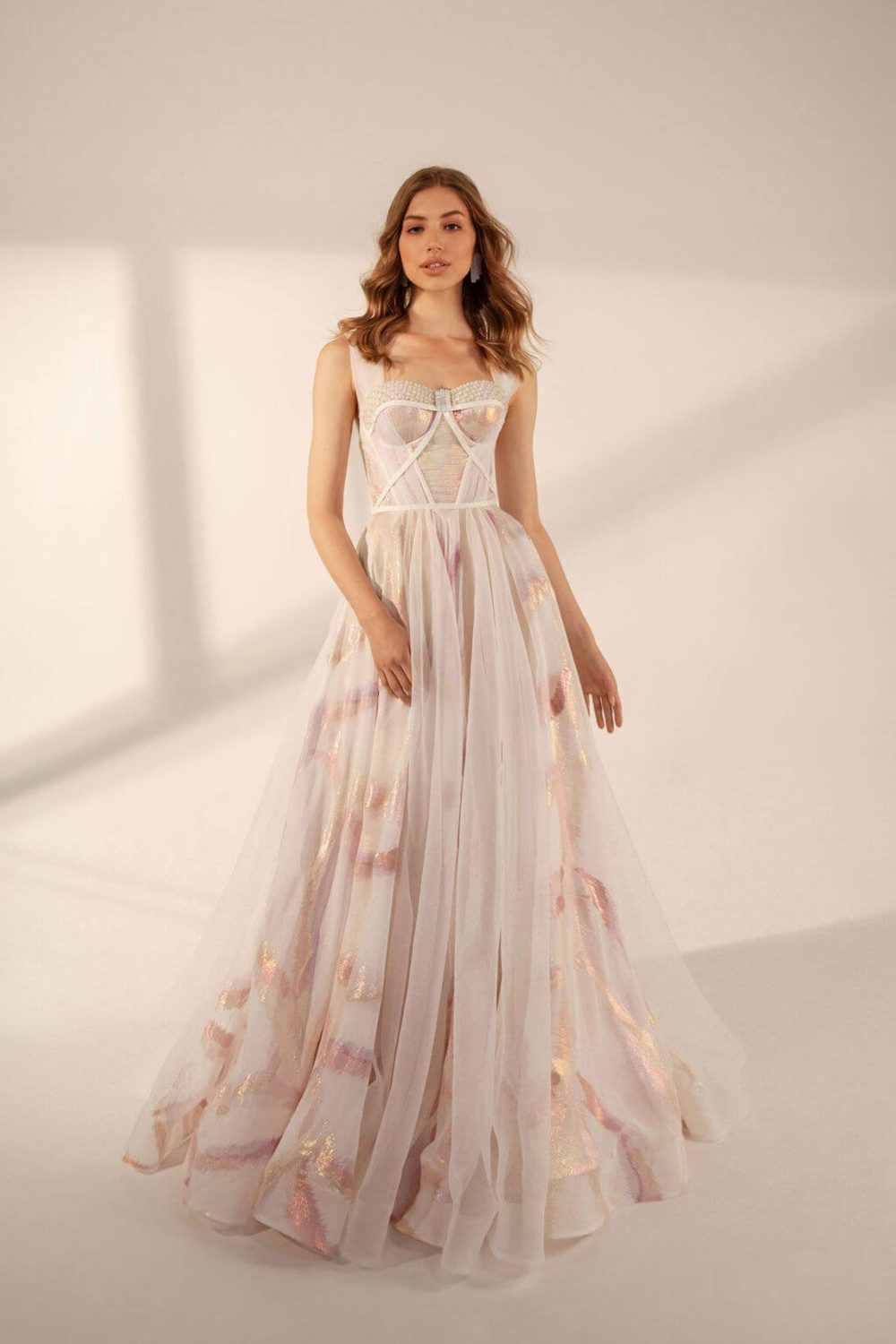Multicoloured princess wedding dress Veronika by Rara Avis with a glittering A-line skirt and sweetheart top, image 2