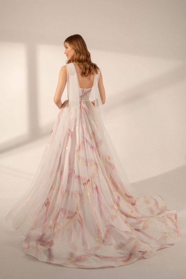 pink wedding dress Veronika by Rara Avis with a glittering A-line skirt and sweetheart top, image 2