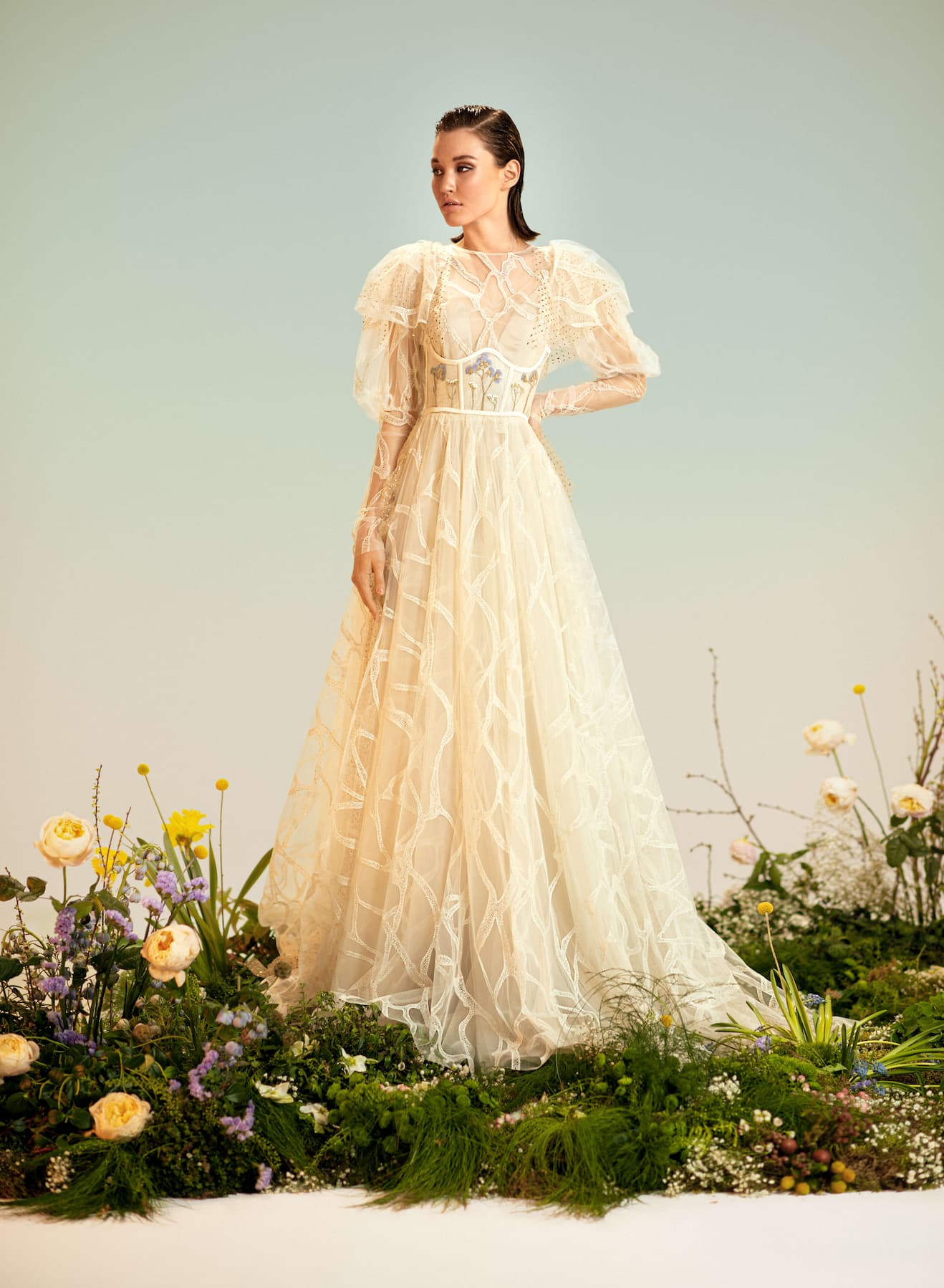 Elegant long sleeves wedding dress in Auckland