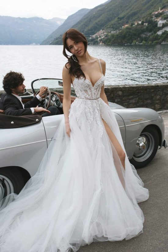 Rara Avis A-line strapped wedding dress Sapphere at Dell'Amore Bridal, NZ.5