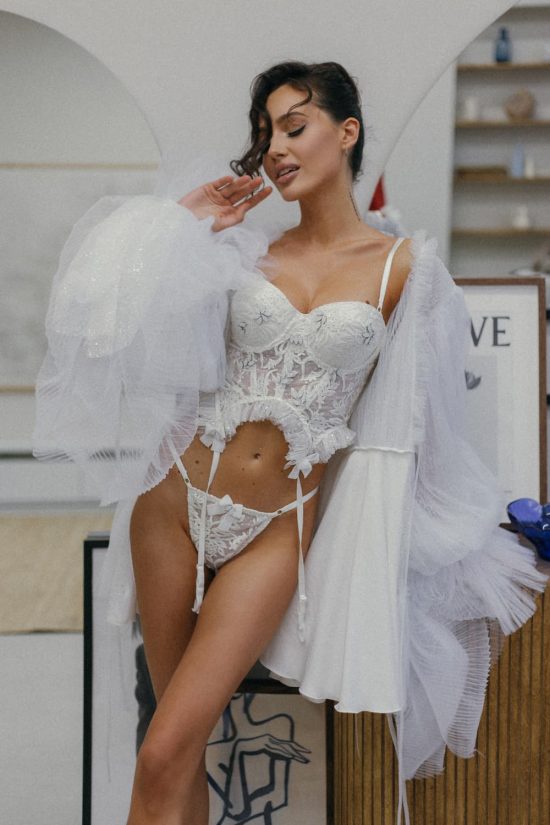 luxurious designer lingerie and bridal lingerie set Bella with a corset and brief, nz, auckland, 1