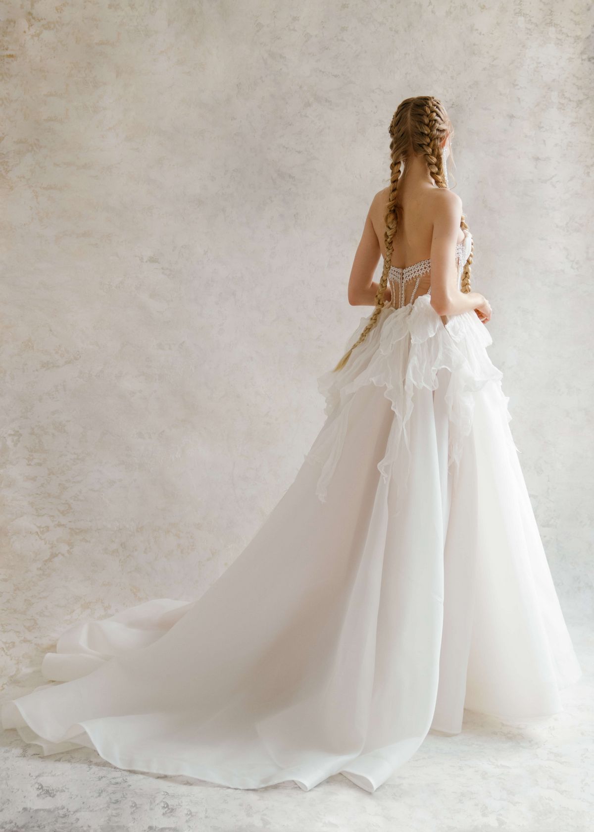 A-silhouette silk couture wedding dress by rara avis. 3